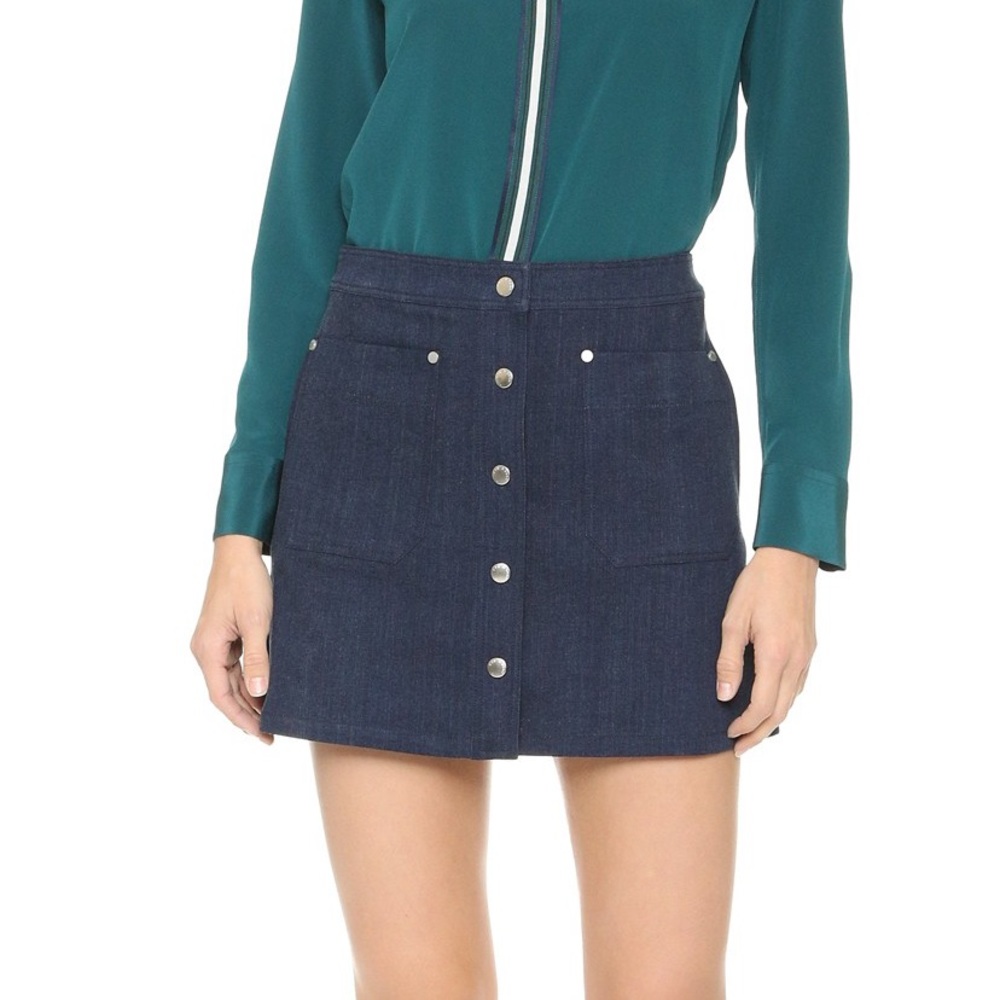 Rag & Bone Siggy Front Button A Line Denim Skirt … - image 3